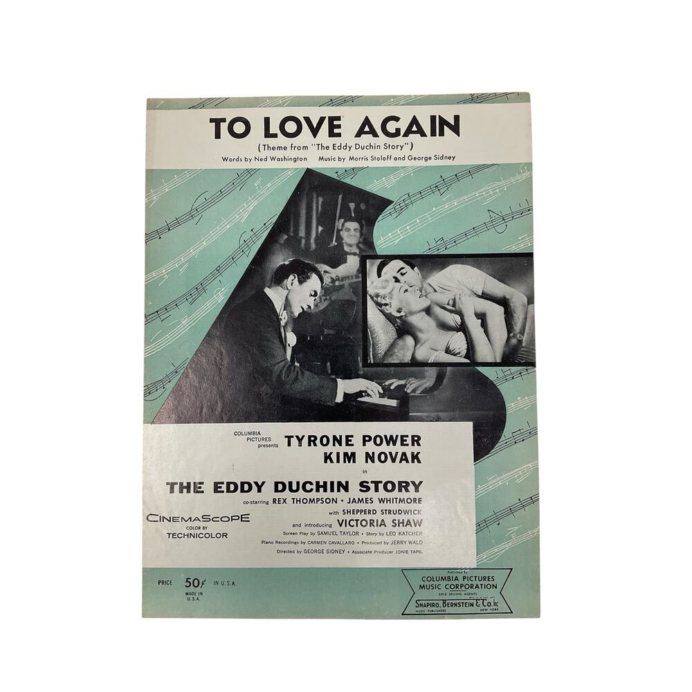 To Love Again Sheet Music the Eddy‎ Duchin Story Staloff Sidney Washington